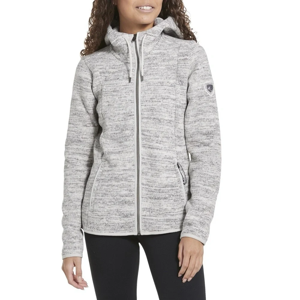 Kuhl Ascendyr Hooded Fleece Jacket Ash Gray Full Zip Womens Size Large_10